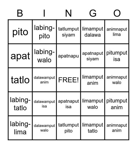 Pinoy Bingo Phrases – @fanboybadboy .